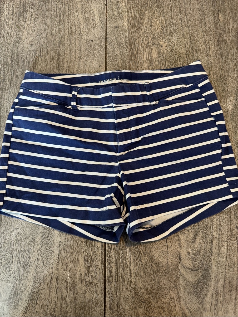 Old Navy Navy and White Striped Shorts
